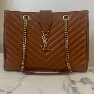 YSL brown gold chain bag